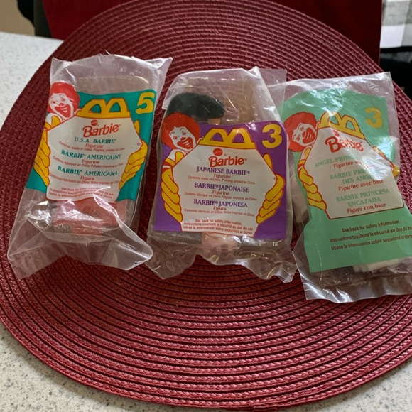 McDonald’s & Mattel Other - McDonald’s Barbie Happy Meal Toy Lot (3) Princess, Lifeguard & Japanese 1995&96